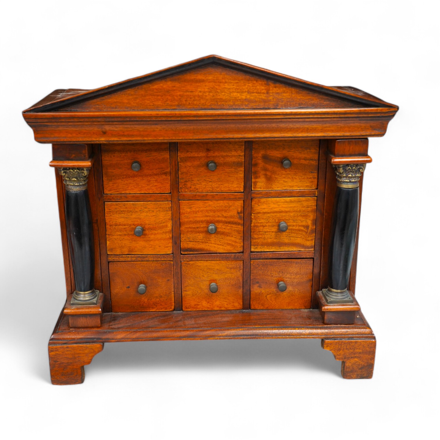 An architectural collector's chest, 42cm tall. Condition - good